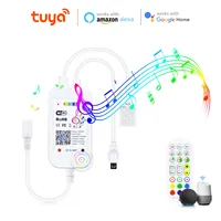 DC5V-24V TUYA RGB Controller Built-in MIC Music Play Support SmartLife Alexa Google Home APP Voice Control For LED Strip Light
