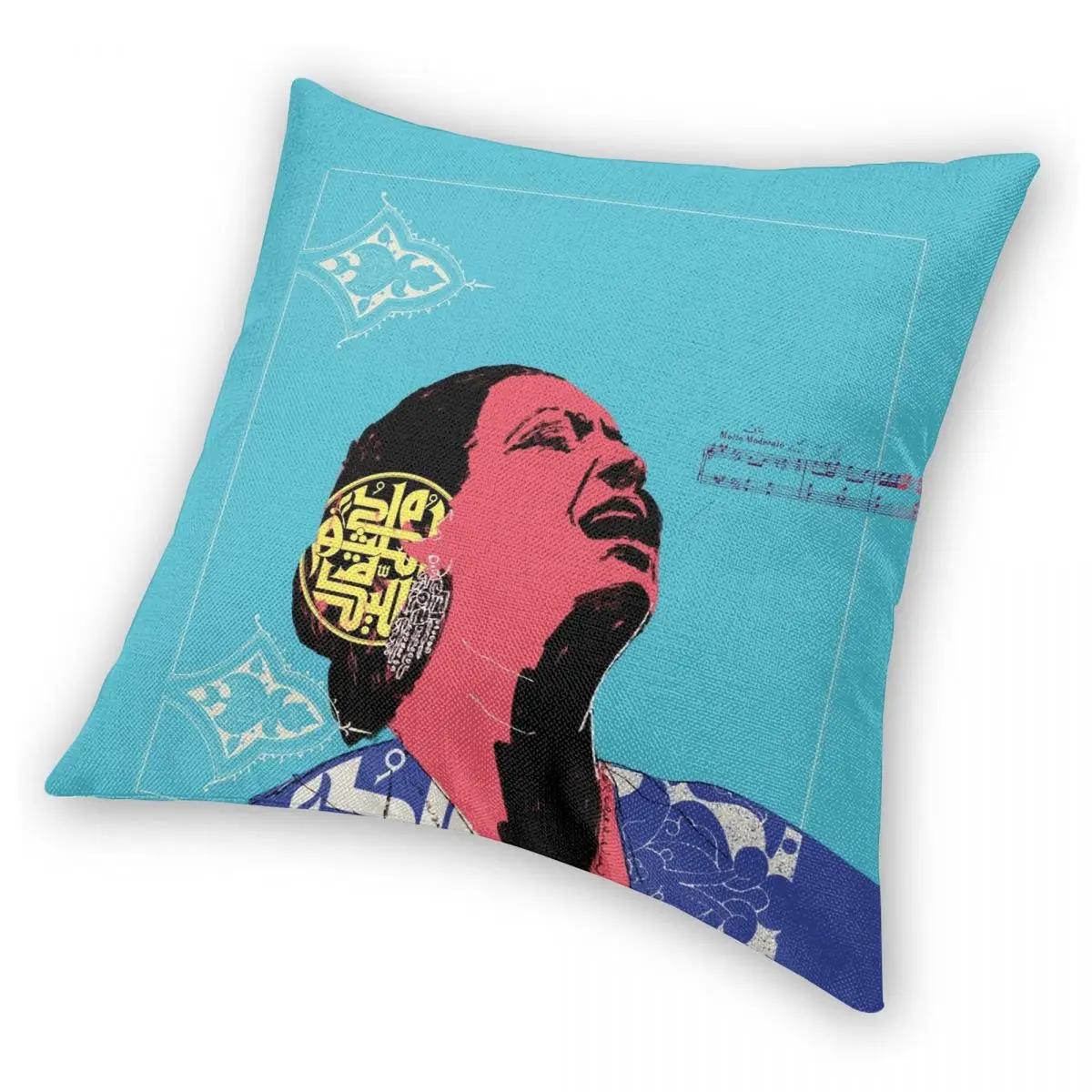 Umm Kulthum Art taie d'oreiller Polyester lin velours imprimé fermeture éclair décor jeter taie d'oreiller voiture housse de coussin taie d'oreiller