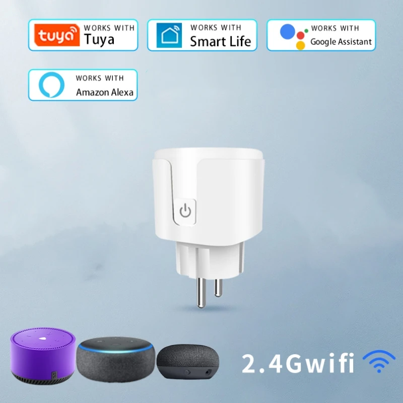 

Tuya WiFi Smart Socket Power Monitor EU Plug 16A AC100-240V Smart Life Timing Smart Home Voice Control For Alexa Google Assitant