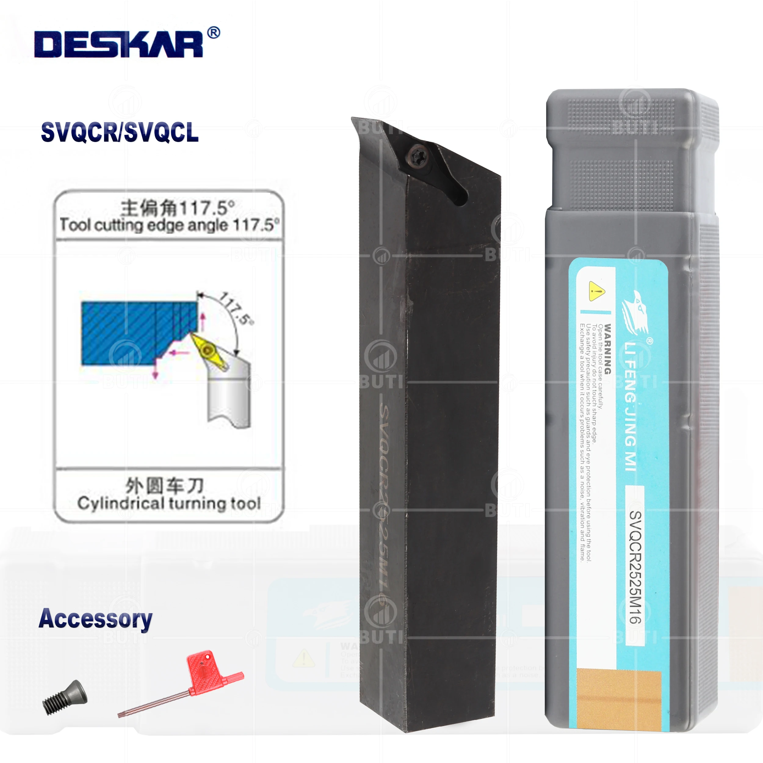 

DESKAR 100% Original SVQCR/L1616H16 SVQCL2020K16 SVQCR2525M16 Carbide Inserts CNC Lathe Cutters External Turning Tools Holders