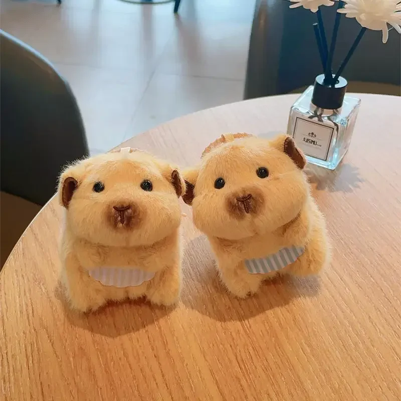 Cute Hamster Plush Keychain Cartoon Stuffed Animal Doll Keyring Lovely Bag Pendant Backpack Hanging Decoration Gifts