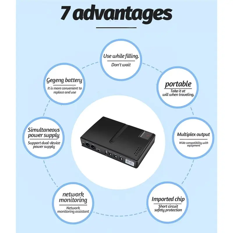 【CUSTOMER FAVORITE】Uninterruptible Power Supply Mini UPS 18W DC1018L Backup For Router Mobile Devices EU Plug AC220-265V
