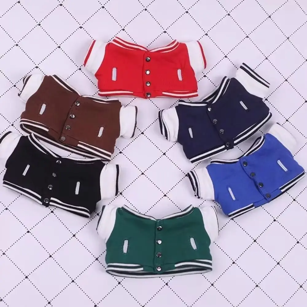

College Style Doll Baseball Jacket Uniform Coat Playing House Cotton Dolls Clothes Dress Up Casaul Wear Plush Doll Jacket Coat