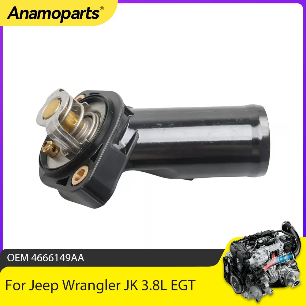 

Engine Parts Thermostat Housing Coolant Fit 3.8 L V6 GAS 3778CC OHV For Jeep Wrangler III JK 3.8L EGT 2007-2017 OEM 4666149AA