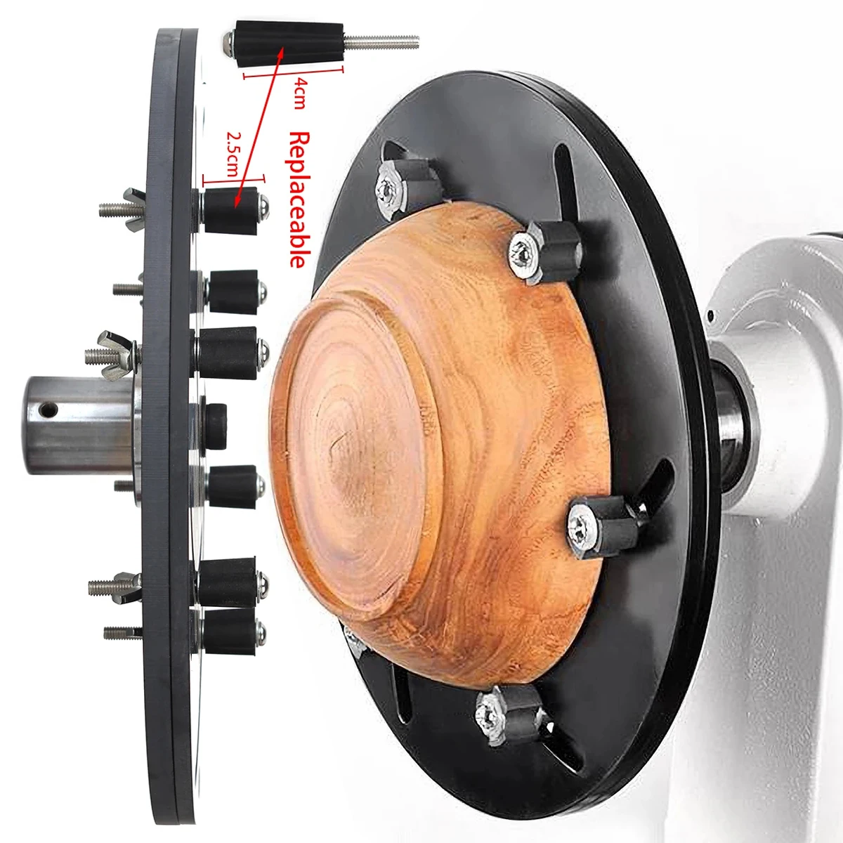 M33*3.5 300MM Spindle Woodworking Jaw Self Centering Centrifugal Lathe Chucks For Hollow Wood Turning Lathe Chuck Tools