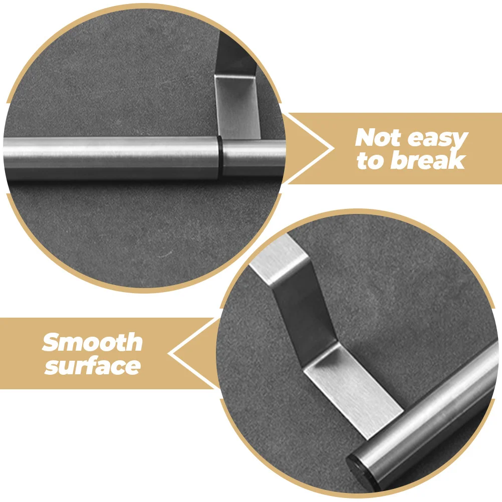 2 قطعة شريط قابل للتعديل جدار فولاذي مقاوم للصدأ شنت منشفة رف للحمام المطبخ تخزين الرف المنظم شماعة للمنشفة #1