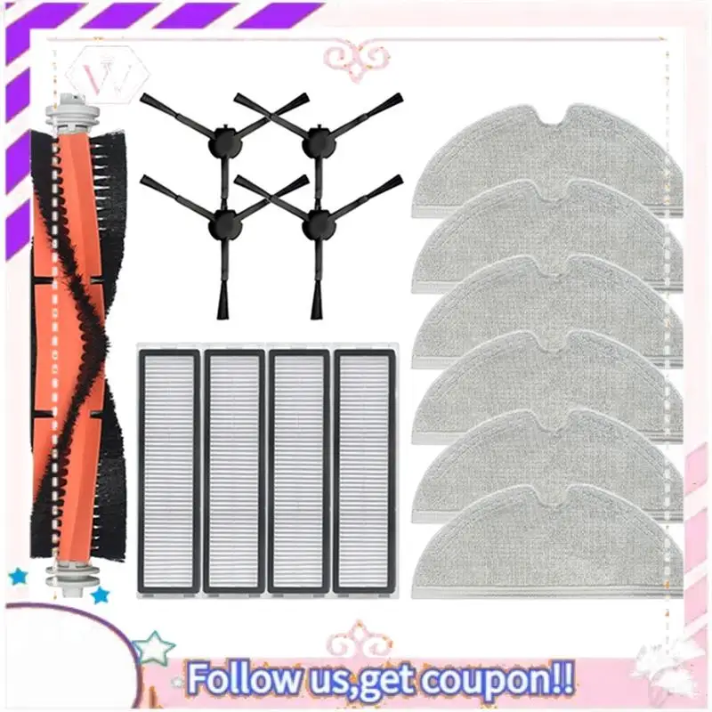 

A50F-For Dreame Bot D9 MAX Robot Vacuum Cleaner L10 Pro Hepa Filter Main Brush Mop Cloth Replacement Accessories