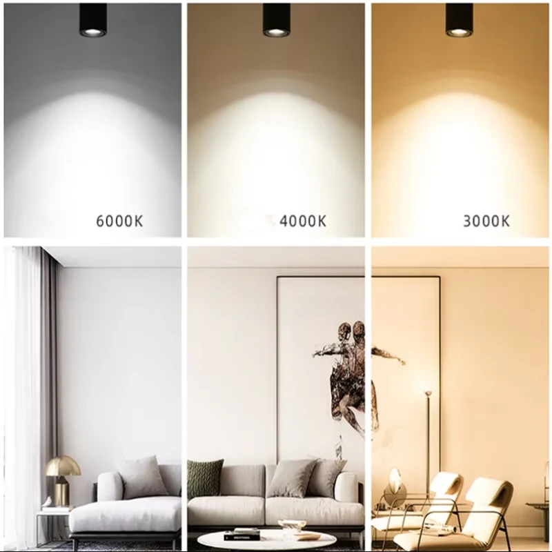 Dimmable Surface Mounted LED Downlight 10W/15W Rotating LED Spot Light Ceiling Lamp with LED Driver AC110V/220V Home Decoration