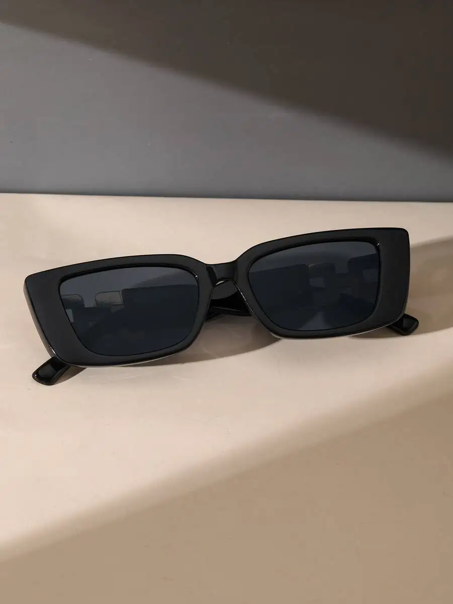 1pair Vintage Plastic Frame Geometric Eyeglasses Shades With Changeable Legs For Outdoor Travel Fashionable Decorative Fashion Glasses Shades Beach Accessories Beach Accessories For Women Glasses Shades Basics Fall Winter Women Outfits Clothes Business view 2