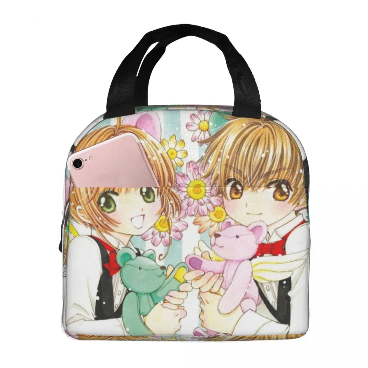 Sakura Magical Girl Comics Cardcaptor Thermal Insulated Lunch Bag Women Resuable Lunch Tote for Picnic Multifunction Food Box