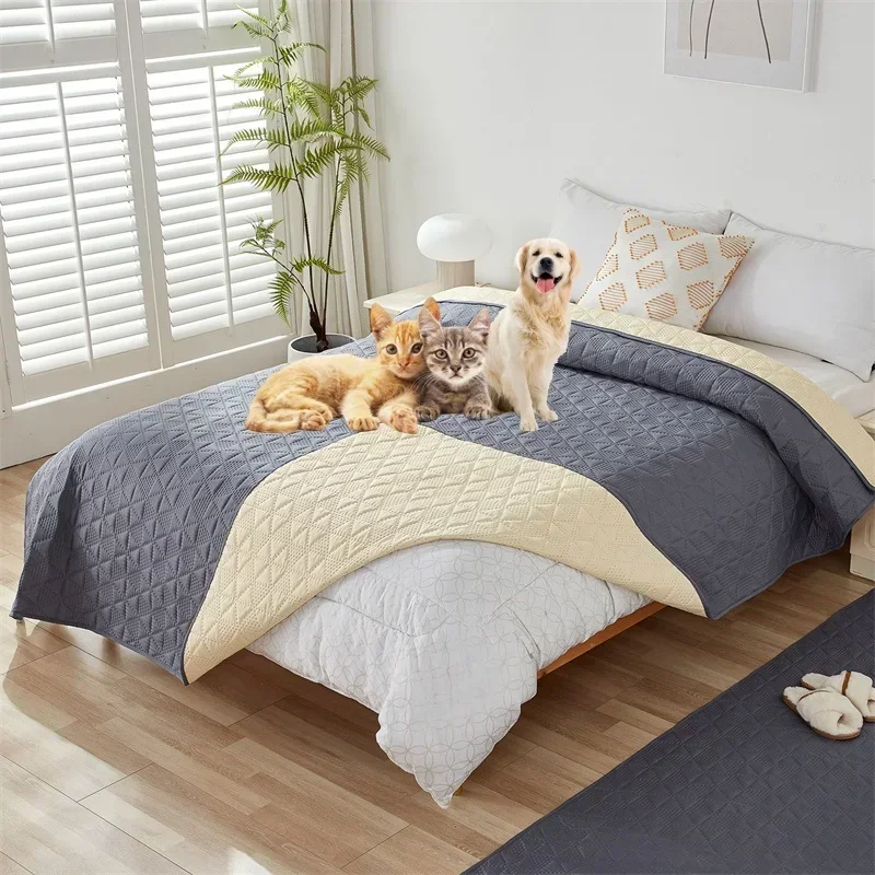 Waterproof Bedspread Pads Reusable Non-Slip King Size Bed Sheet Covers Kids Pet Dog Cat Urine Pad Bed Mattress Protector Mat New