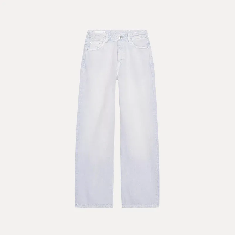 Ele High Waist Wide Leg Casual Denim Jeans Spring 2025 New Women's Faion Z Long Pants l Waist