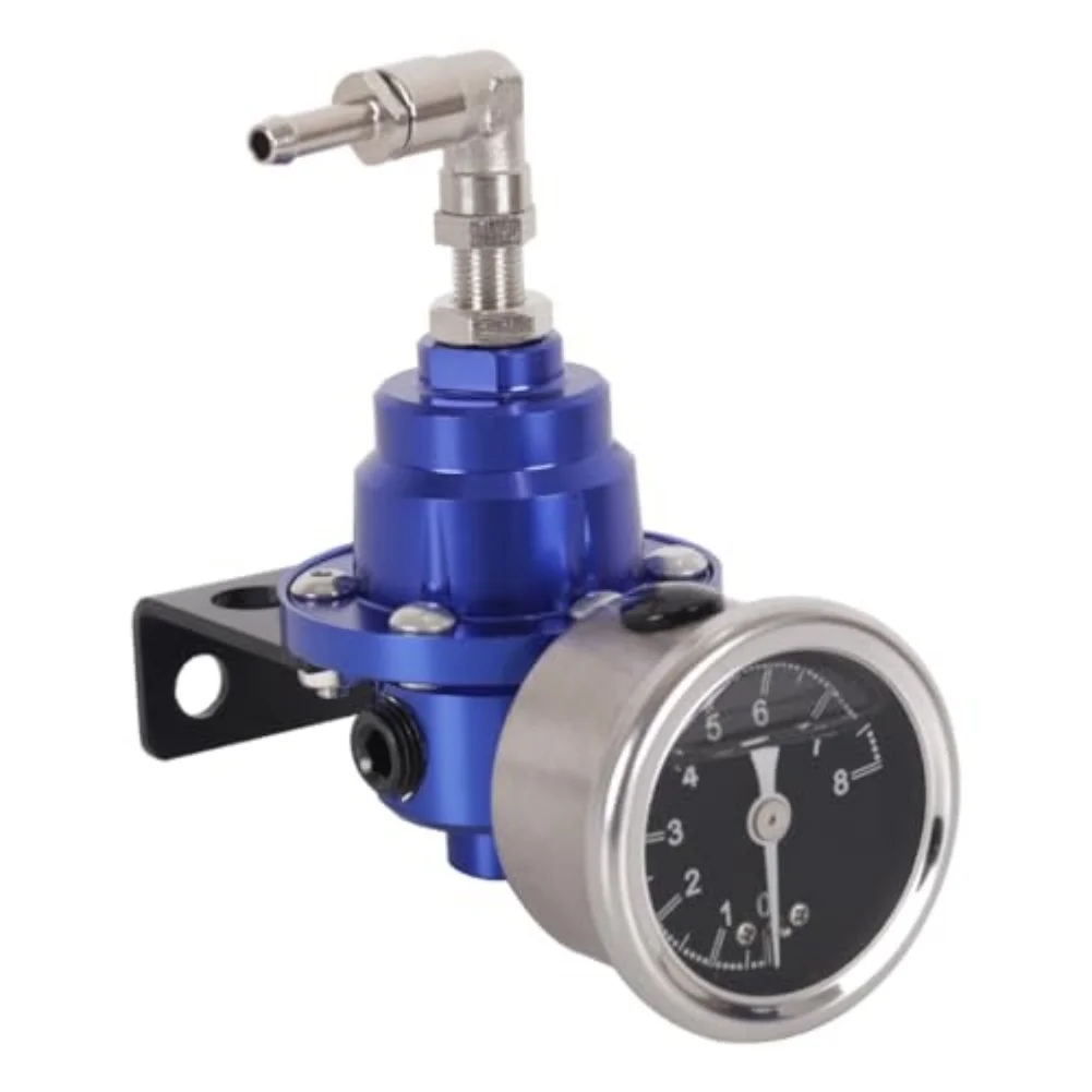Complete Adjustable Fuel Pressure Regulator With Gauge Kit Aluminum For Upgraded Fuel Delivery In Performance Cars