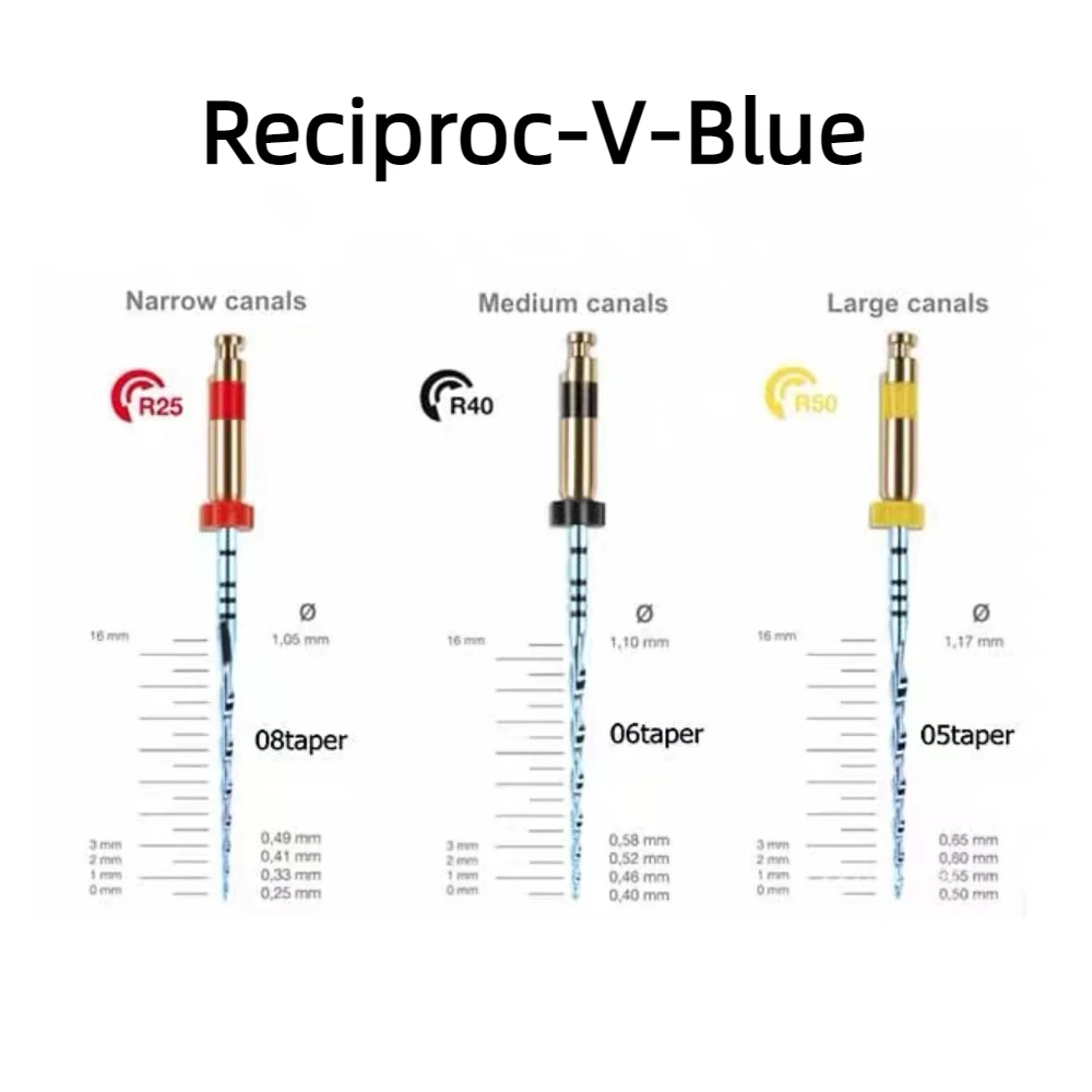 Dental Glin Reciprocate Dental Endo Flexible Rotary Root Canal Files Niti Blue Material Dentistry One File Only Reciprocating