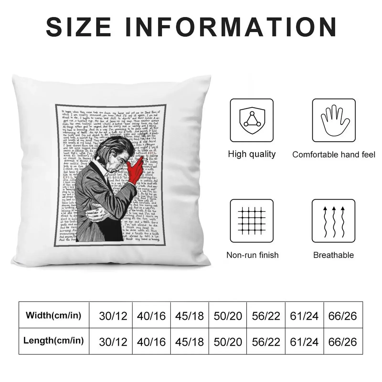 Nick Cave T-ShirtNICK CAVE Throw Pillow Custom Cushion Photo Rectangular Cushion Cover pillow