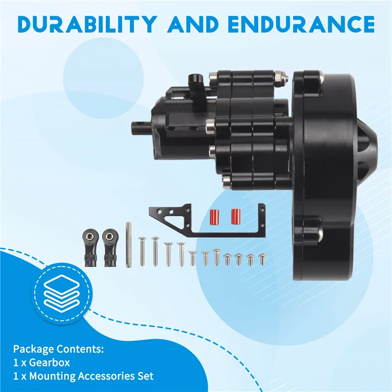 FBIL-Metal Complete Gearbox Transmission Box With Dig Gear 1 Speed For 1/10 RC Crawler Car Axial SCX10 AX10 Wraith
