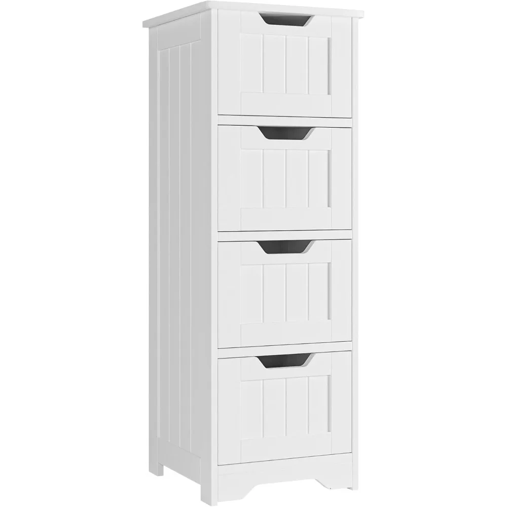 

Bathroom Storage Cabinet, Side Cabinet with 4 Drawers, 11.8” x 11.8” x 32.5” Freestanding Bathroom Cabinet Entryway Cupboard St