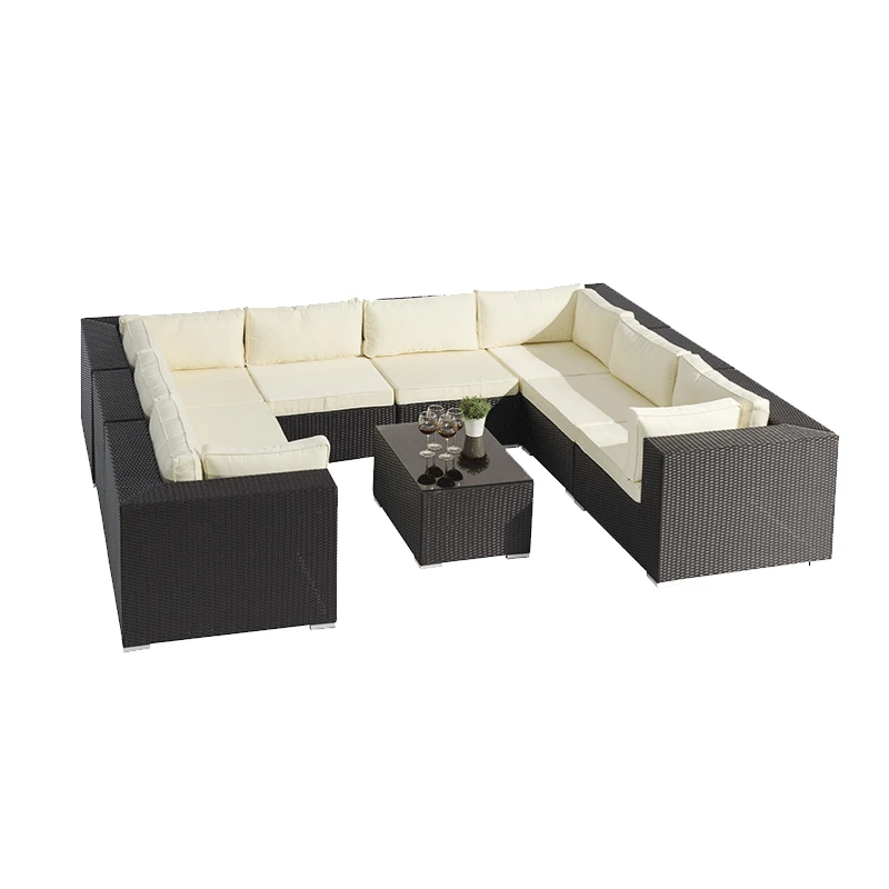 Vine sofa, balcony, rattan chair, coffee table, living room combination, outdoor engineering, sales office, courtyard, club