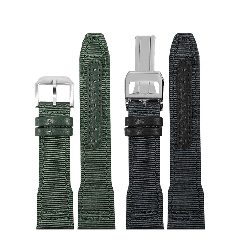 20mm 21mm 22mm Nylon Watch Strap For IWC Pilot Spade A Mark 18 Portuguese Canvas Watch Chain Bracelet Band Watchband Men