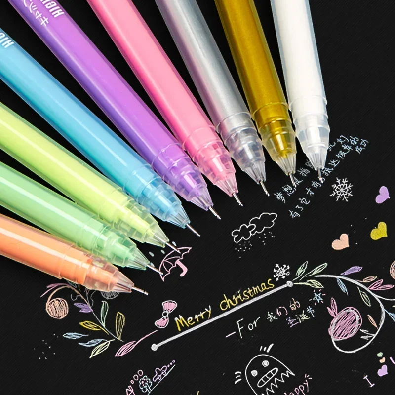 3 Pcs/pack Cute Gel Pens Material Kawaii Stationery Painting Pen Drawing Color Pen Kids Gifts Colored Rollerball Pens Supplies