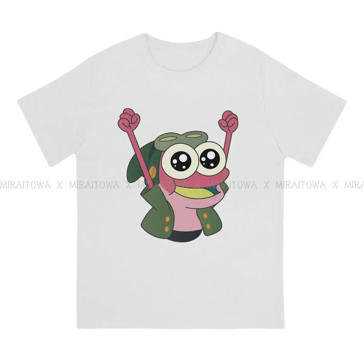 Amphibia Frog Anime Happy Sprig  T Shirt Vintage Homme Men's Tshirt Oversized O-Neck Men Tops