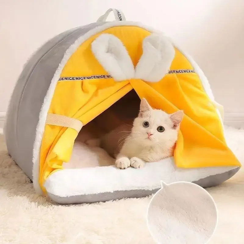 الحيوانات الأليفة القلعة النوم العميق مريحة القطط سرير قابل للغسل مريحة عش الكهف داخلي القطط منزل الكلاب المنازل #1
