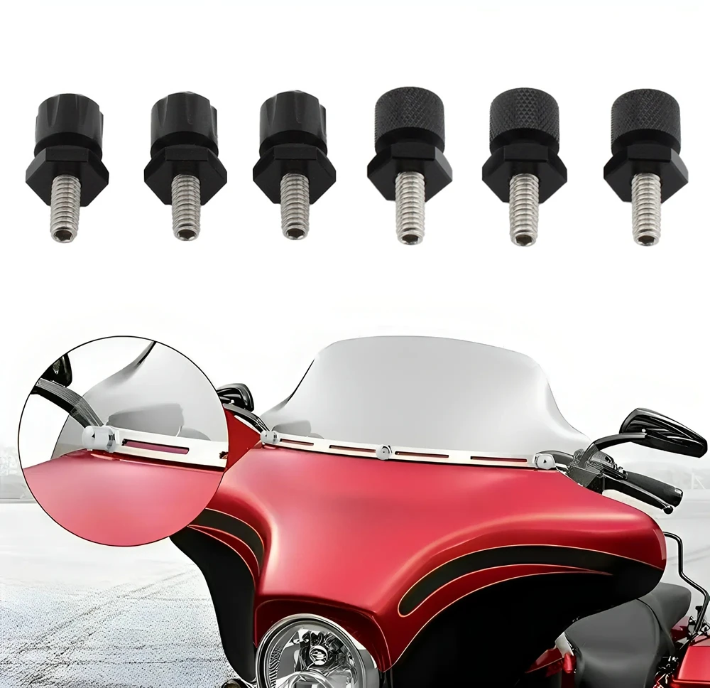 

3xMotorcycle Windscreen Windshield Trim Screw Bolts Black/Chrome For Harley Touring Electra Street Glide 96-2013