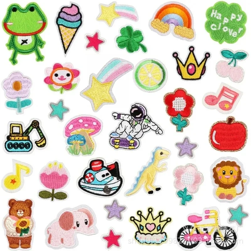 Small Animal Clothes Decoration Cartoon Mixed Embroidery Cloth Sticker Cucumber Embroidery Label Mini Flower