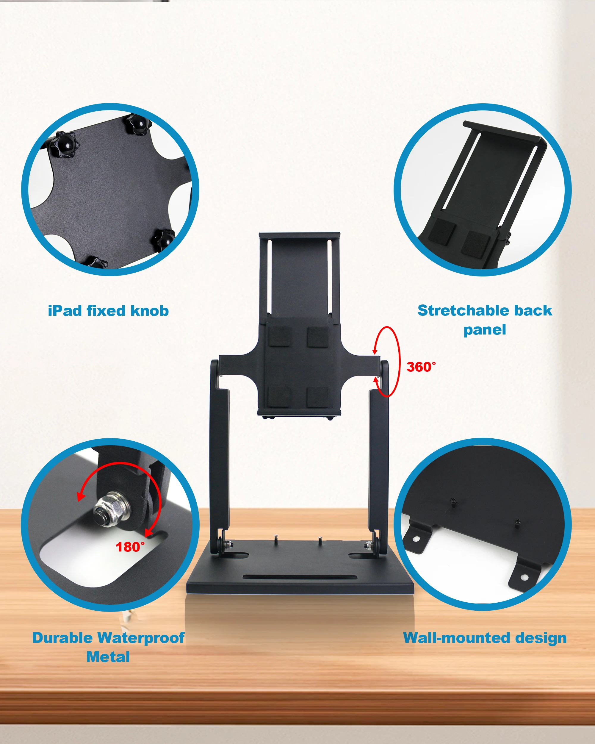 ljc 2026new Desktop Pos Printer ipad Stand Tablet Adjustable Display Stand Wall Amount Thermal Receipt Printer Stand