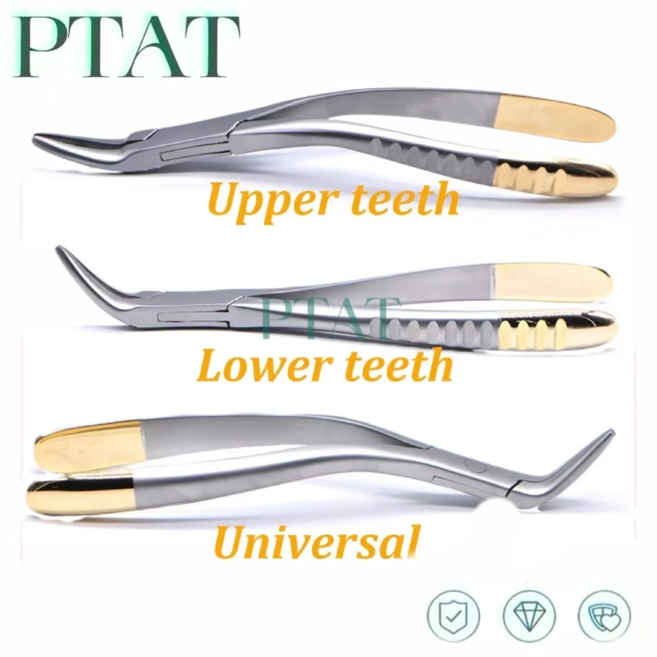 3 sztuk/zestaw pęseta do usuwania korzeni resztkowych dentystycznych kleszcze do usuwania zębów zakrzywione górne żółwie zęby żuchliwe uniwersalne