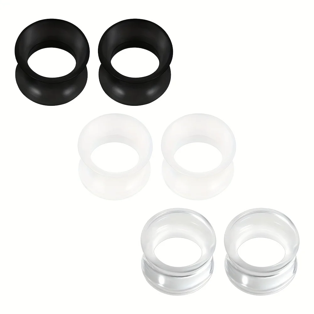 1 Pair 6mm-14mm Silicone Ear Expansion Ear Plugs Tunnels Expandar Gauges Body Piercing Jewelry Unisex