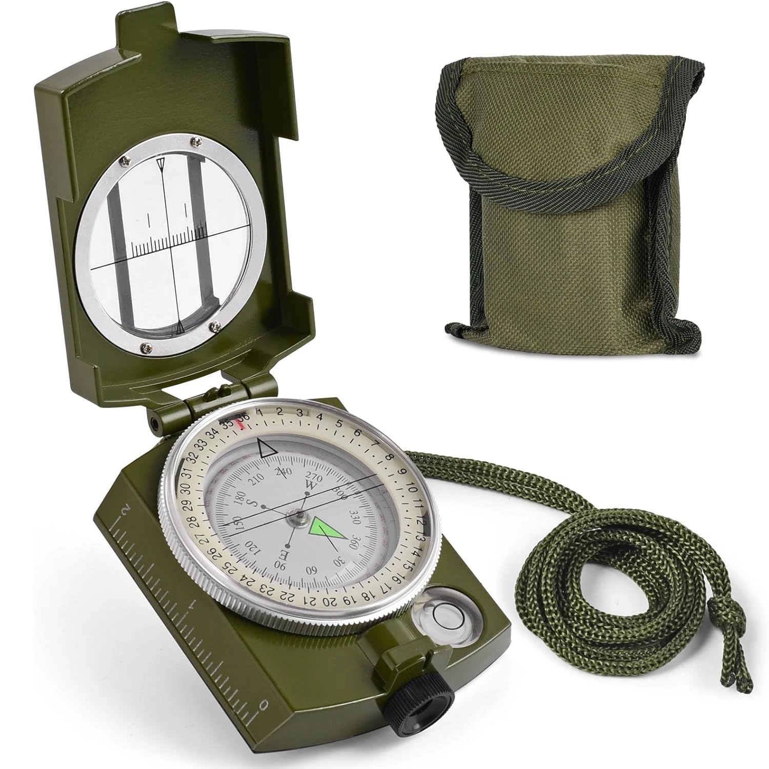 Bússola Tática Militar de Metal para Sobrevivência, Profissional, de Alta Precisão, com Visão Noturna, para Navegação e Geologia em Atividades ao Ar Livre