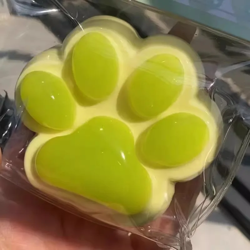 Cute Green Purple Taba Squishy Toy Big Cat Paw Silicone Squeeze Toys Fidget Toy Squishy Cat Paw Stress Relief Toy Gifts For Kids