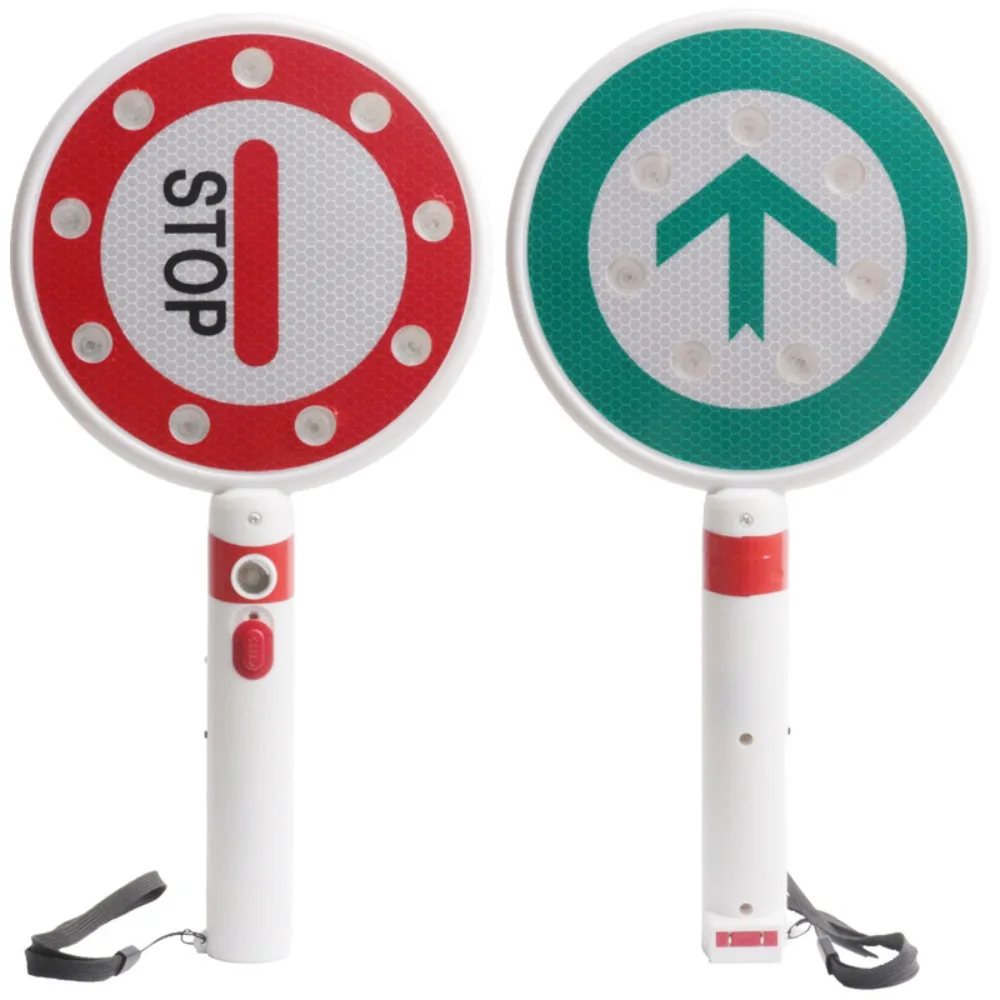 Traffic Control Sign Reversible Handheld Stop Sign LED Reflective Traffic Sign Anti-shock Handheld Road Safety Sign Security