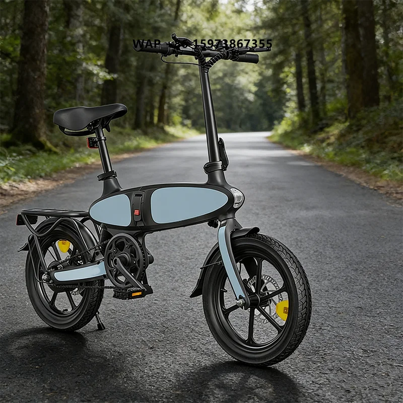 

Portable Lightweight 350W 48V Lithium Battery 16" Wheels with V-Brakes Folding 3-Speed Integrated Battery Adult Electric Bicycle