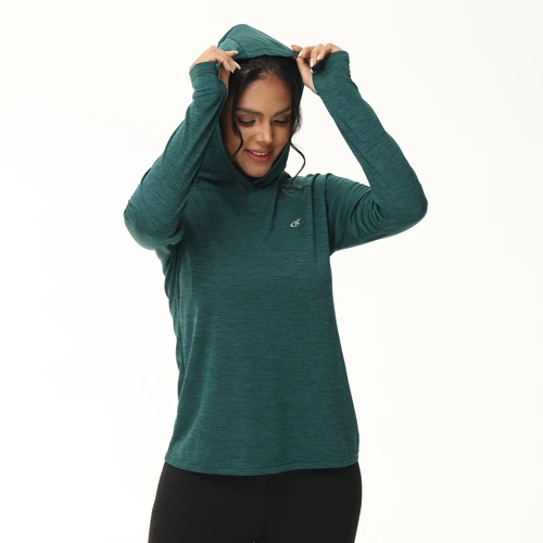 Camisas con capucha informales de manga larga UPF 50+ para mujer, camisetas de color sólido con protección contra sarpullidos, jersey ligero y transpirable para deportes al aire libre