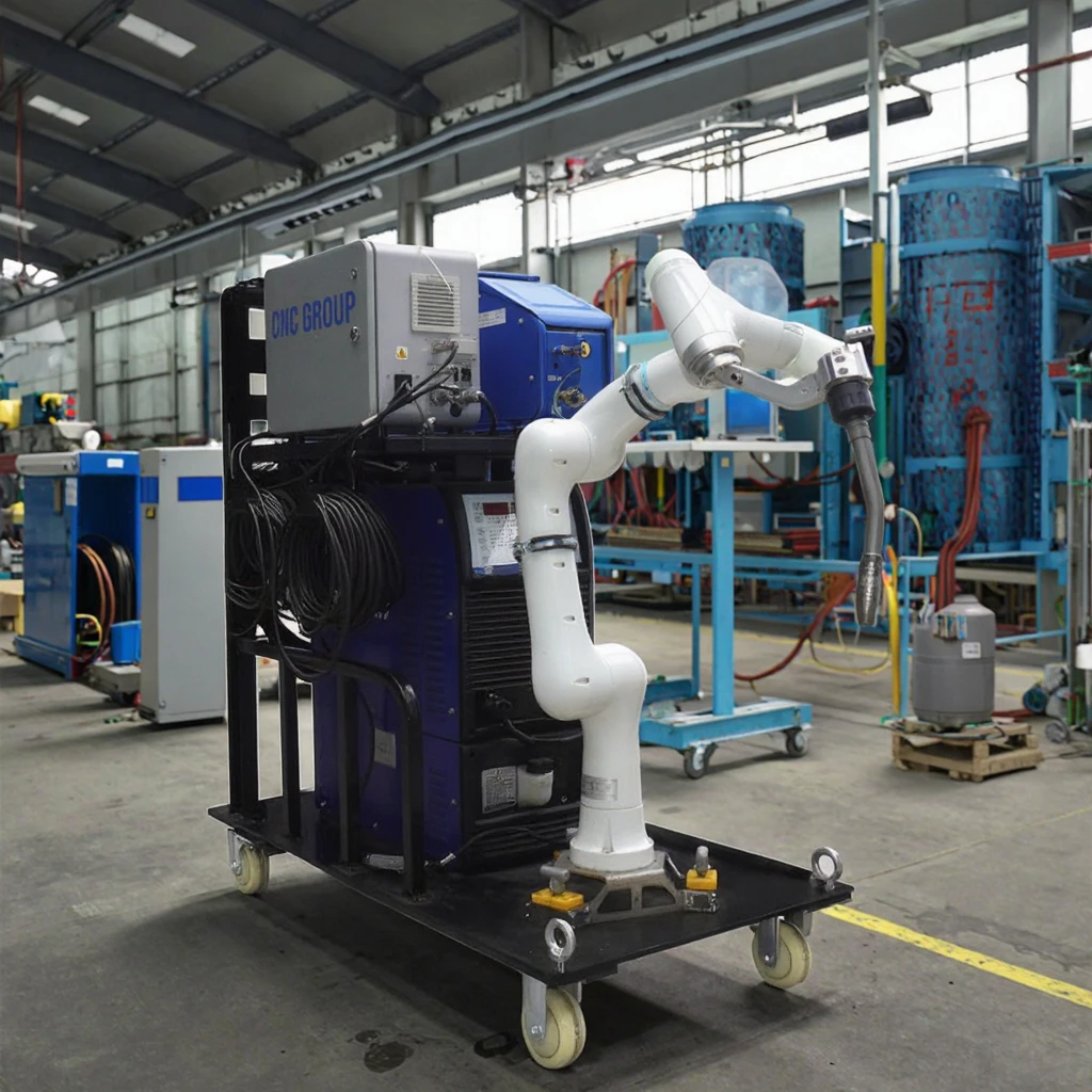 Robot colaborativo de máquina, equipado con carro de soldadura, no requiere programación, fácil de operar