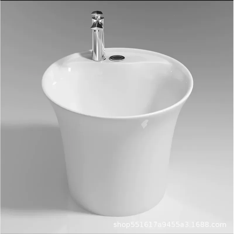 Wholesale Ceramic Floor to Ceiling High Temperature Foot Wash Basin Shower Household Bathroom Integrated Water Sink Chaozhou