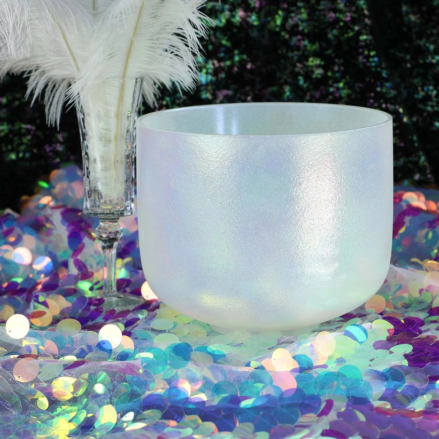Moonstone Crystal Singing Bowl Yoga Stress Reduction Percussion Healing Singing Bowl Chanting Bowl