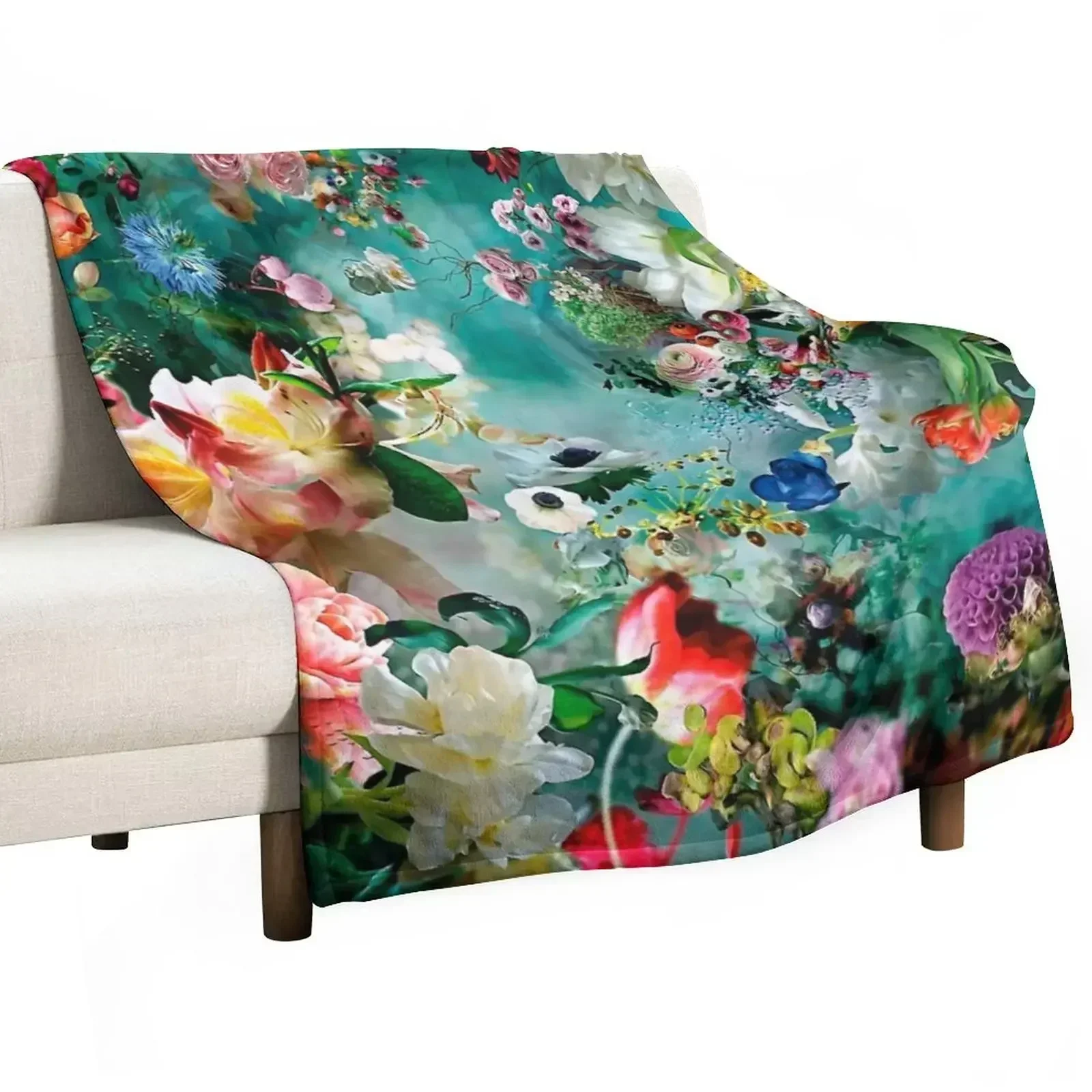 Magic Flower Garden Throw Blanket Hairys Flannel Fabric Softest for winter Blankets