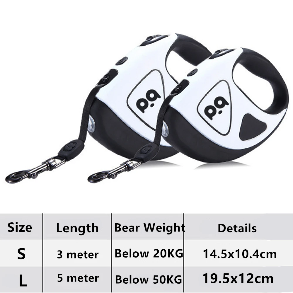 Max Bear 50KG Guinzaglio per cani Corda retrattile per cani da 5 m Forniture per animali domestici Corda da trekking durevole regolabile con