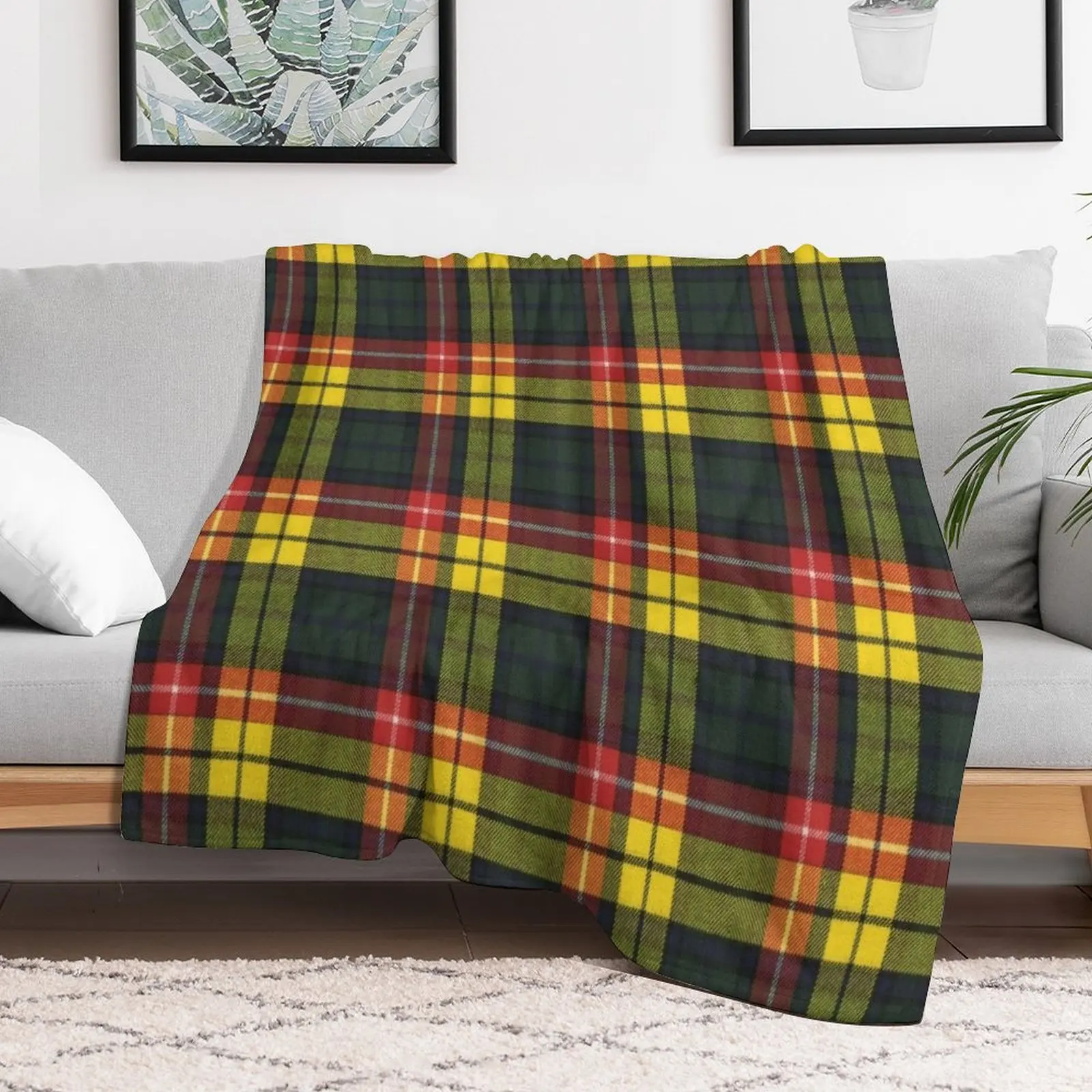 Buchanan M Original Scottish Tartan Throw Blanket Bed Fashionable Hair Blankets