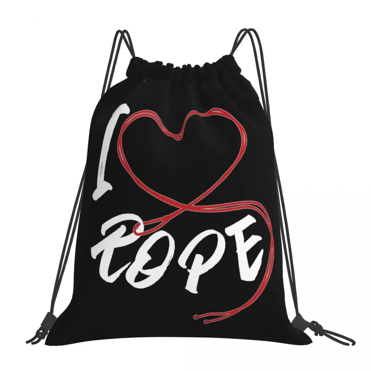 I Heart Rope - I Love Rope Bondage Backpacks Drawstring Bags Drawstring Bundle Pocket Sports Bag BookBag For Travel Students