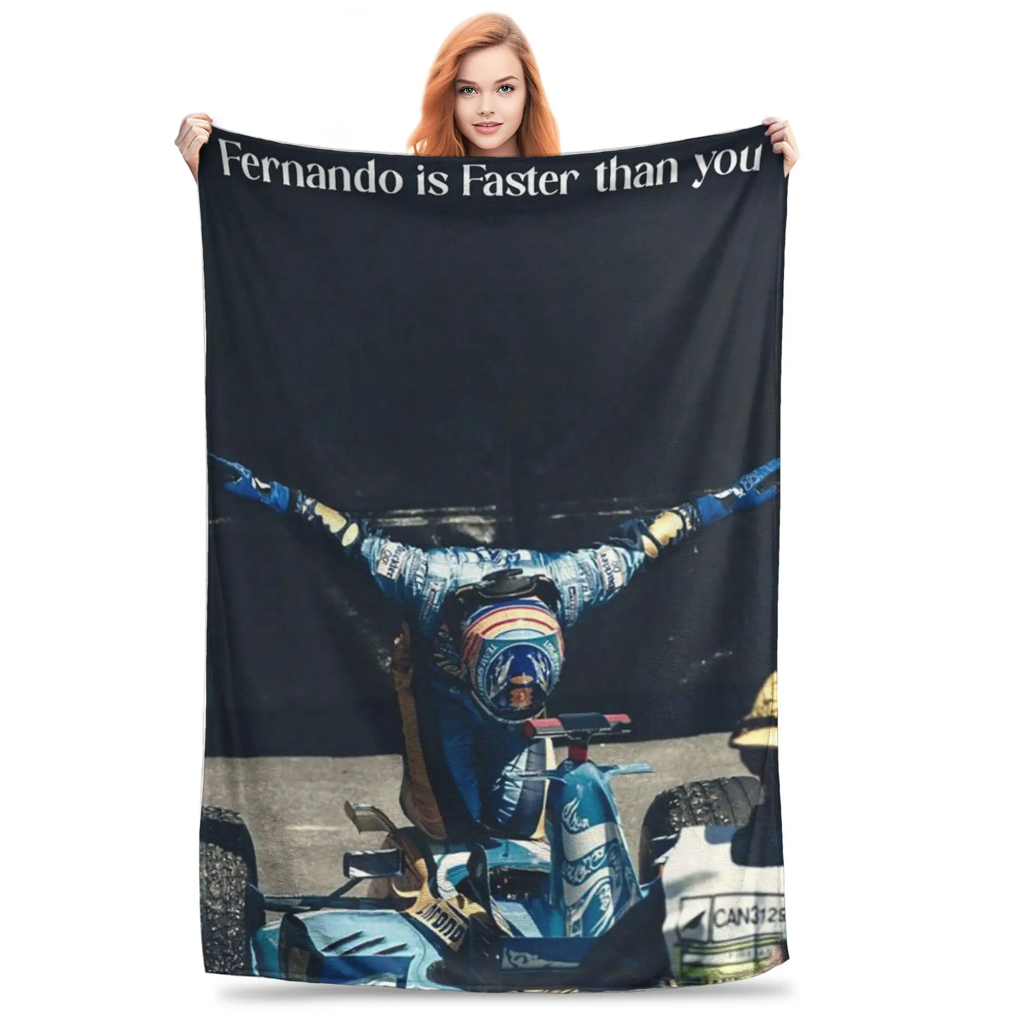 Flannel Throw Blanket Fernando Alonso Saint Warm Plush Blankets Soft Bedding for Bed Living room Home Travel Couch