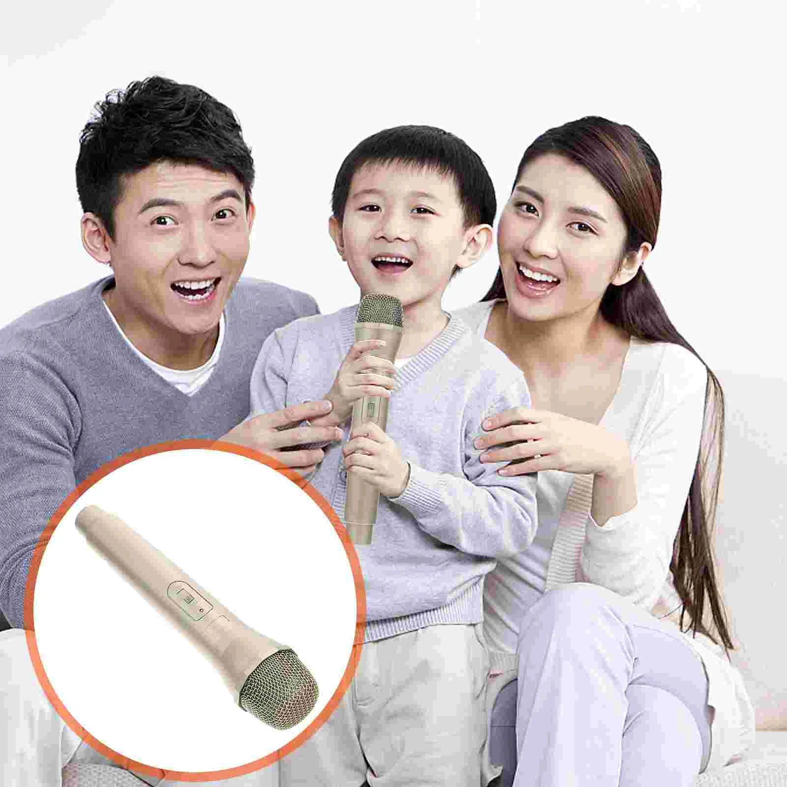 

Toy Simulation Microphone Karaoke Party Supply Celebrity Plastic Simulated Golden Educational Toys Prop Toddler