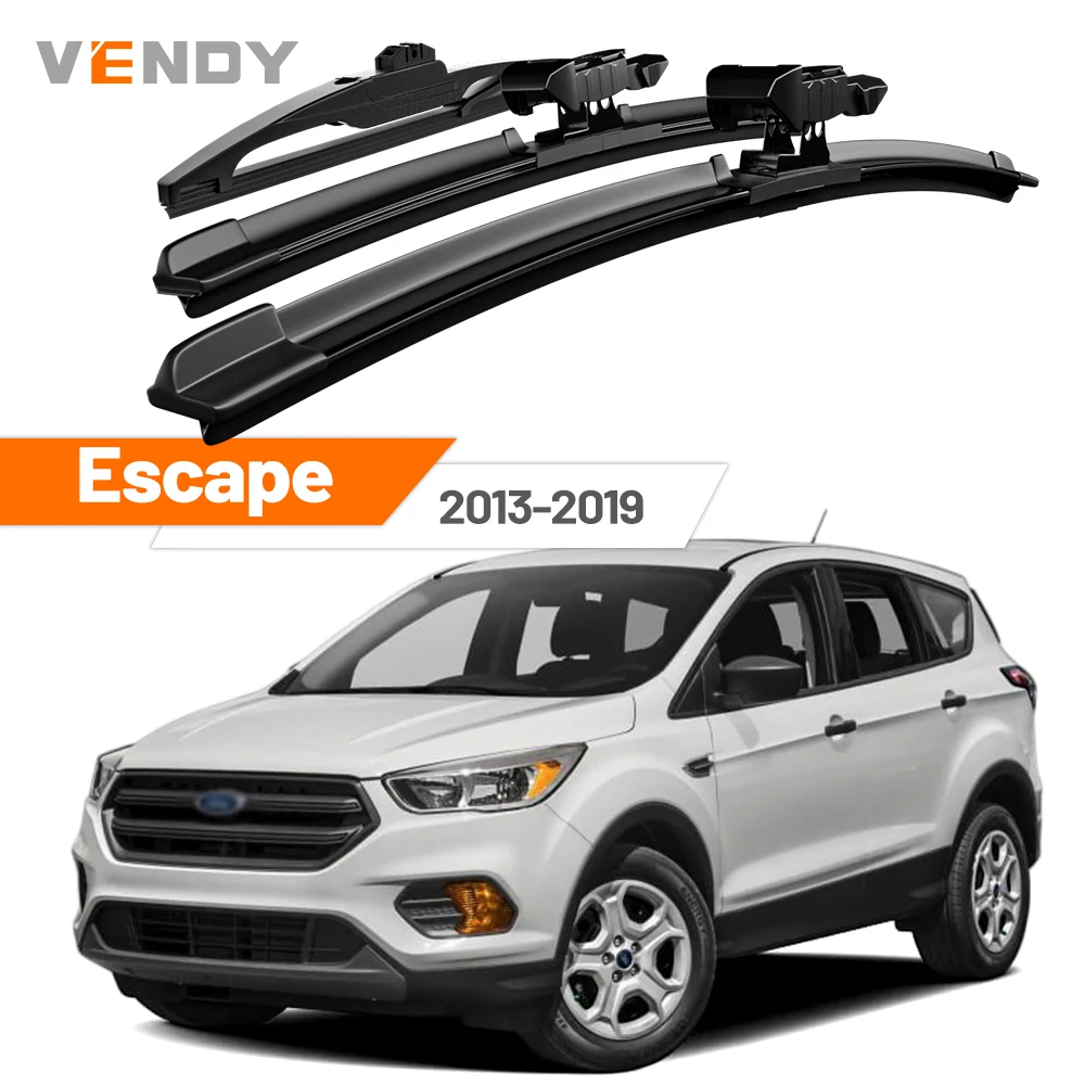 

For Ford Escape 2013-2019 2014 2015 2016 2017 2018 Front & Rear Windshield Wiper Blades Windscreen Wipers Set Accessories
