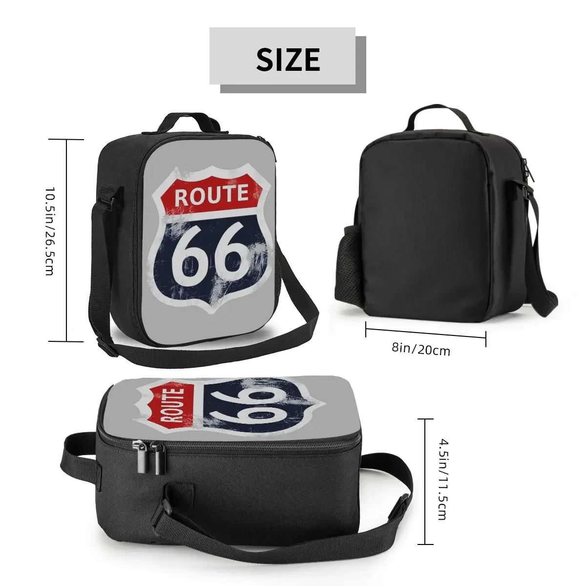 Route 66 California Sign USA Insulated Lunch Tote Bag for Women Resuable Cooler Thermal Food Lunch Box Work School Travel