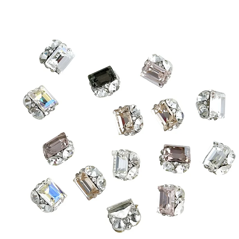 12 個ネイルアートラインストーンクリスタルアクリルダイヤモンド混合形状スパークル DIY ネイル高級マニキュアアクセサリー