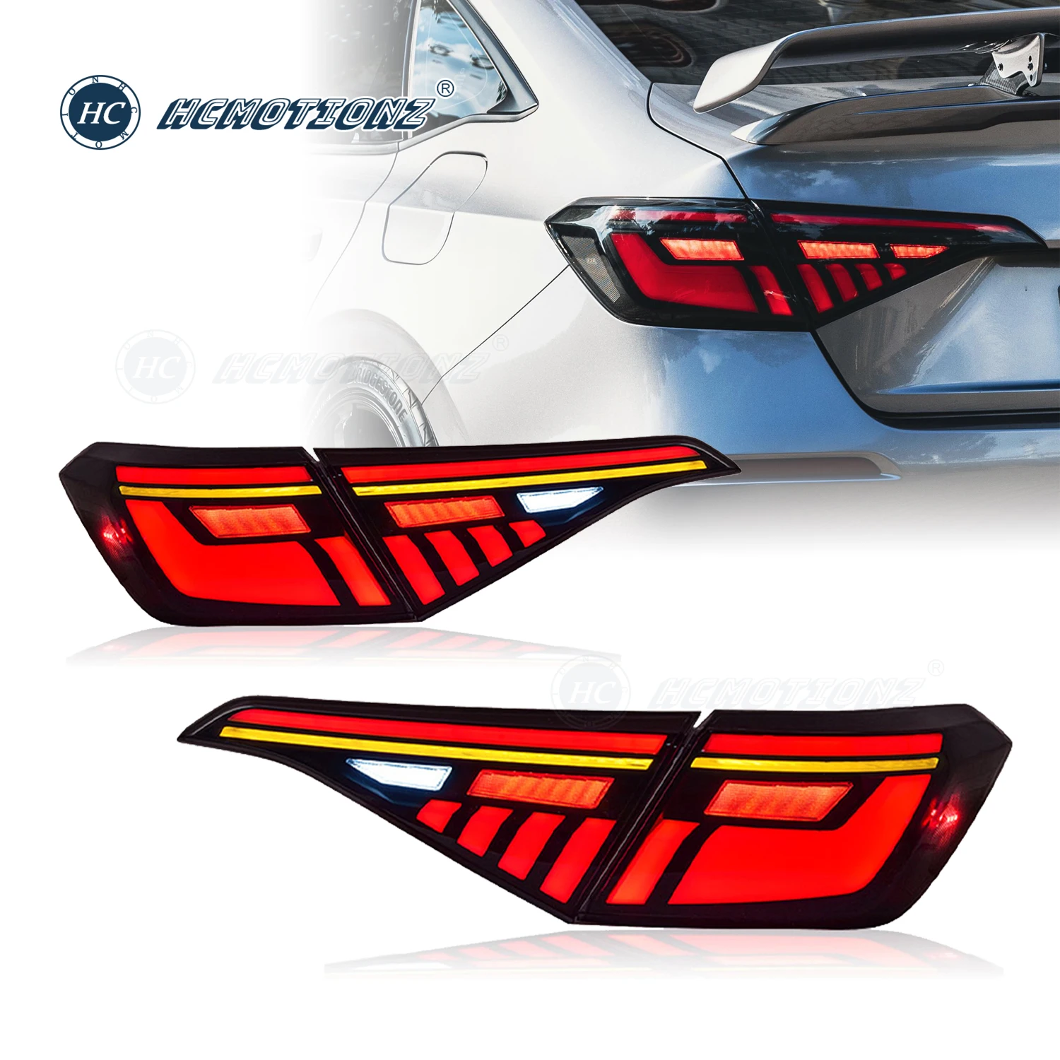 HCMOTIONZ Back Lights for Honda Civc 11th Gen 2022-2026 LED Rear Lamps Asseories Sedan Tail Lights Assembly U.S. Shipment