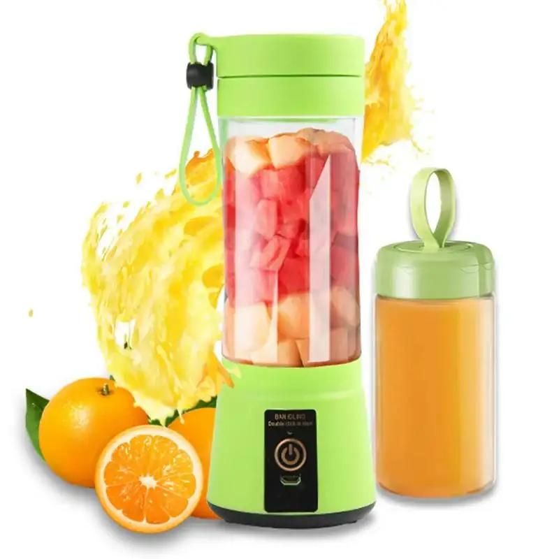 Batidoras de jugo de frutas recargables por USB portátiles, Mini botella eléctrica Personal de verano para el hogar, cocina, exprimidor de 6 cuchillas, taza, gadget